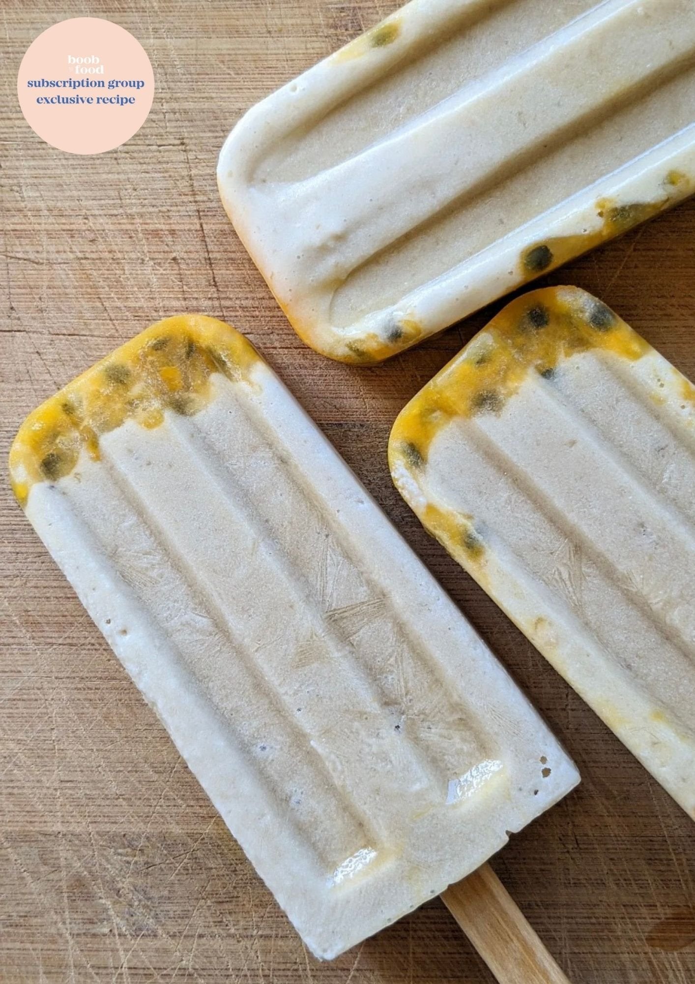 Banana and Passionfruit Ice Creams