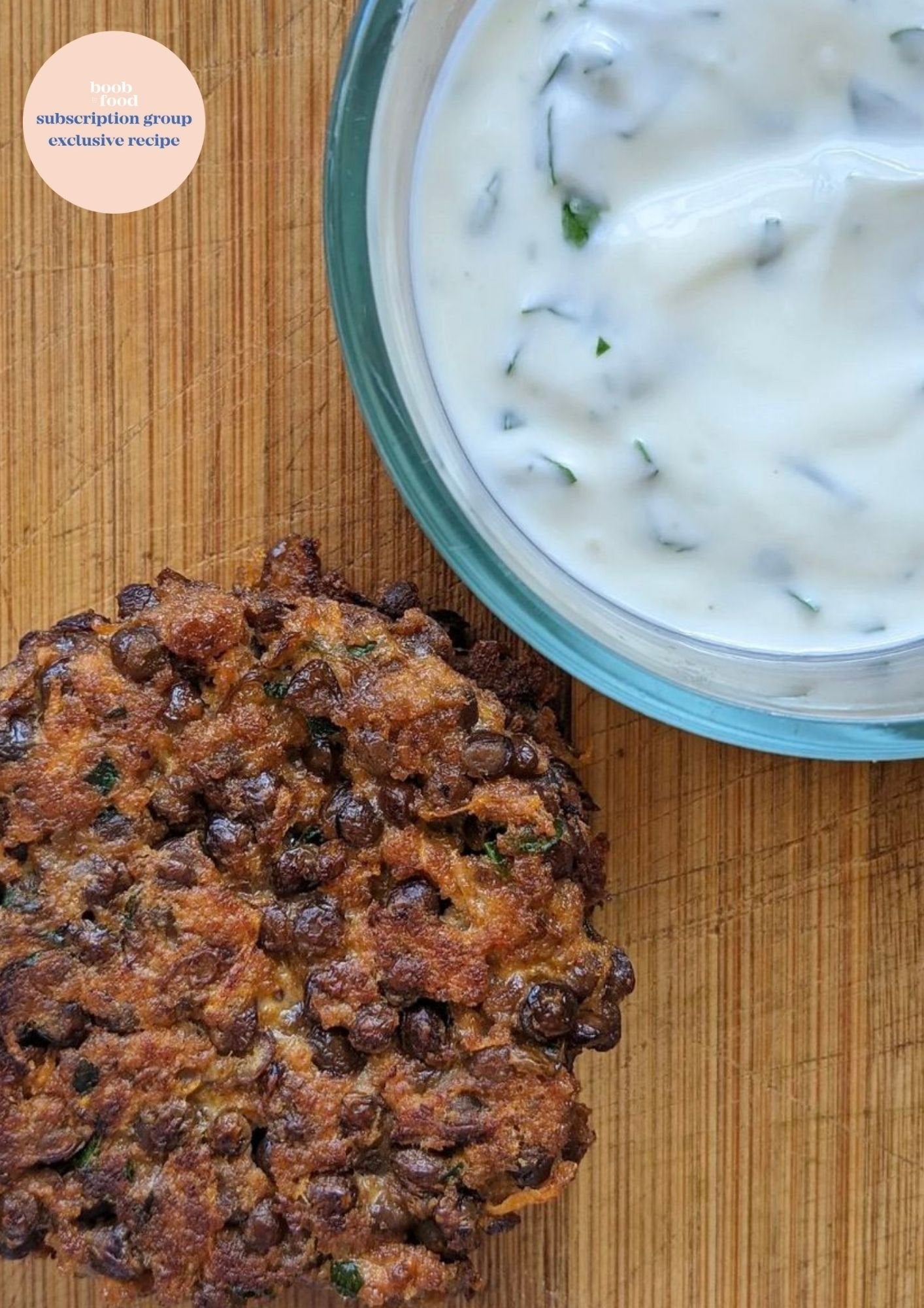 Lentil Fritters - with a herby probiotic yoghurt dip