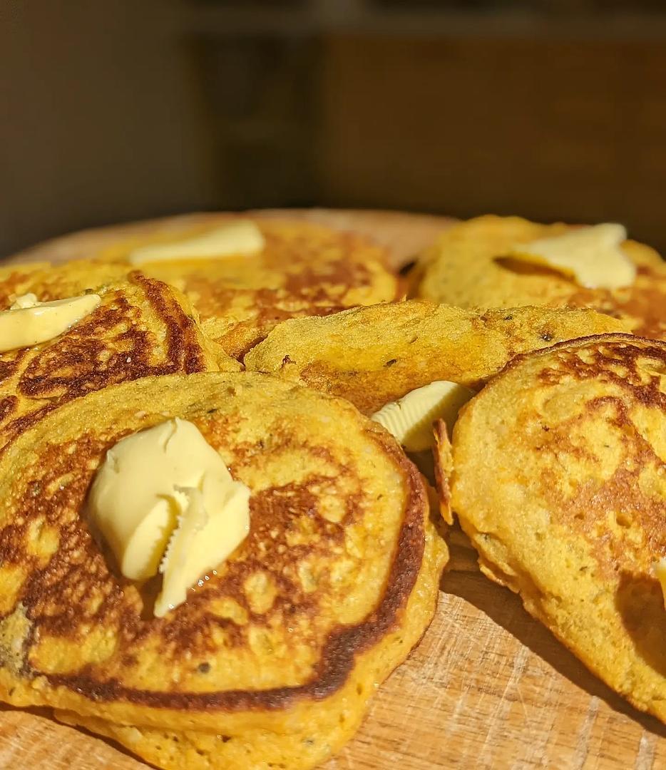 Gluten Free Pumpkin + Banana Pancakes