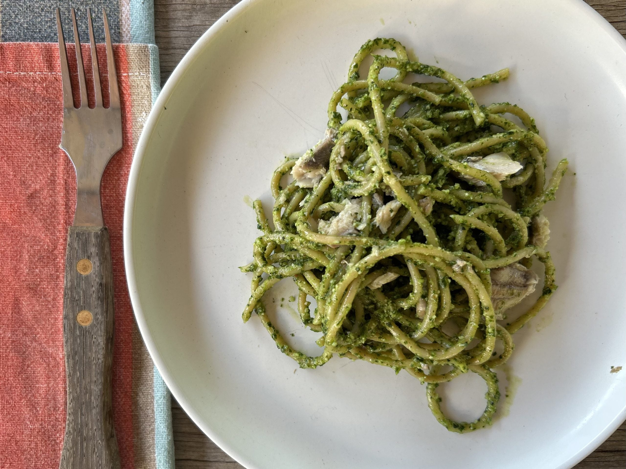Winter Pesto Pasta with Sardines