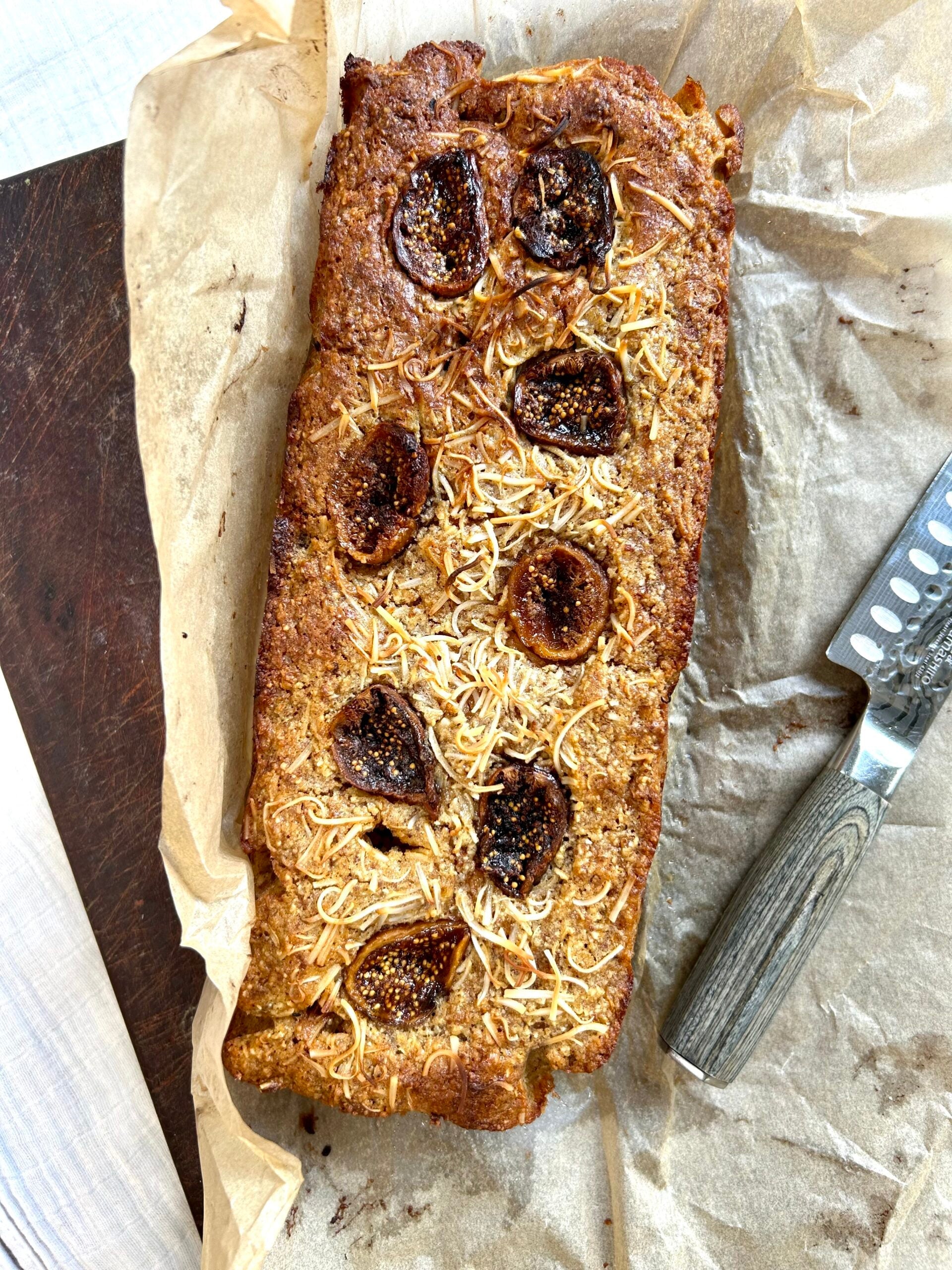 Carrot, almond, fig and coconut loaf
