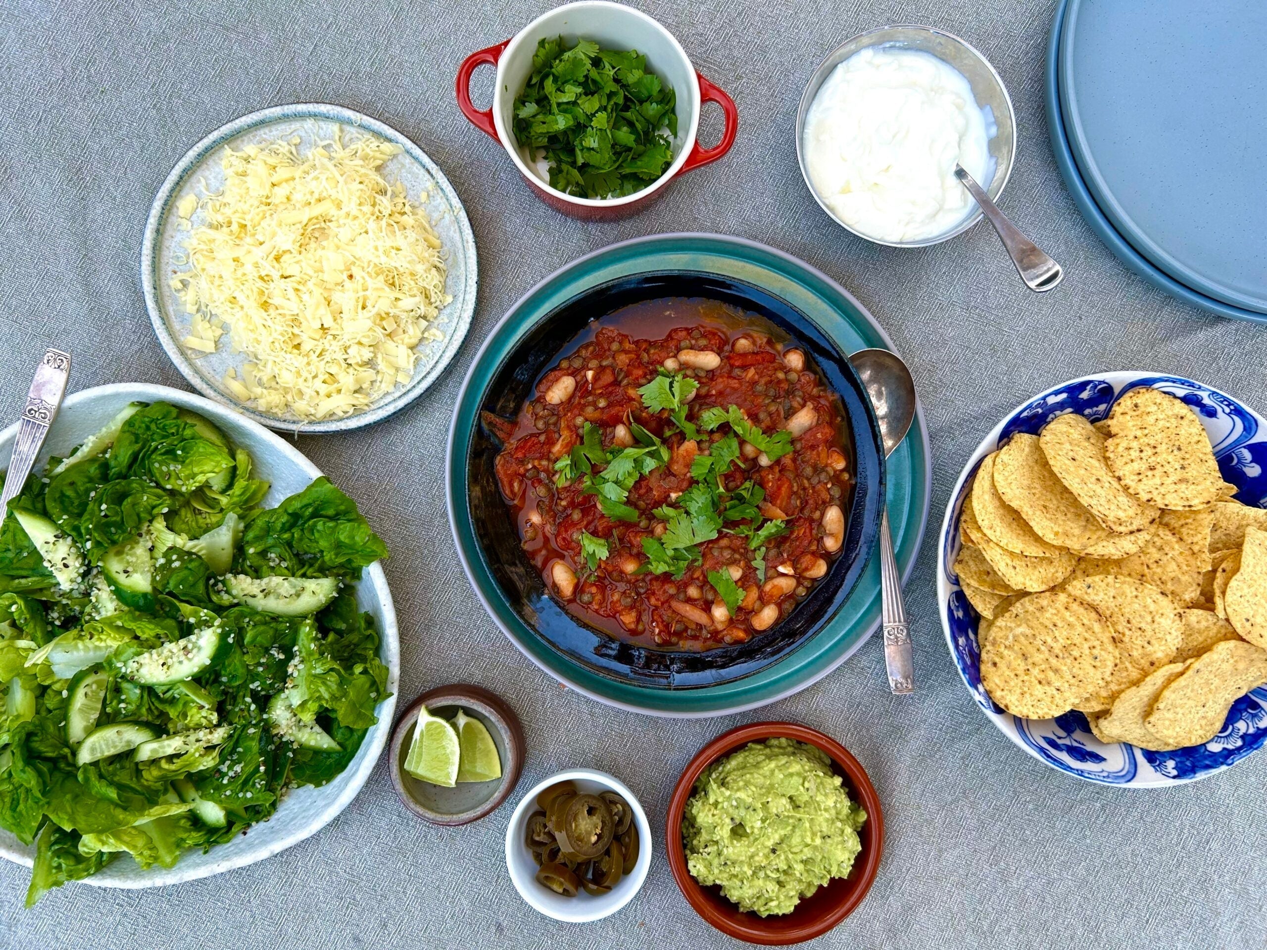 Fresh Nachos with hemp seed guacamole