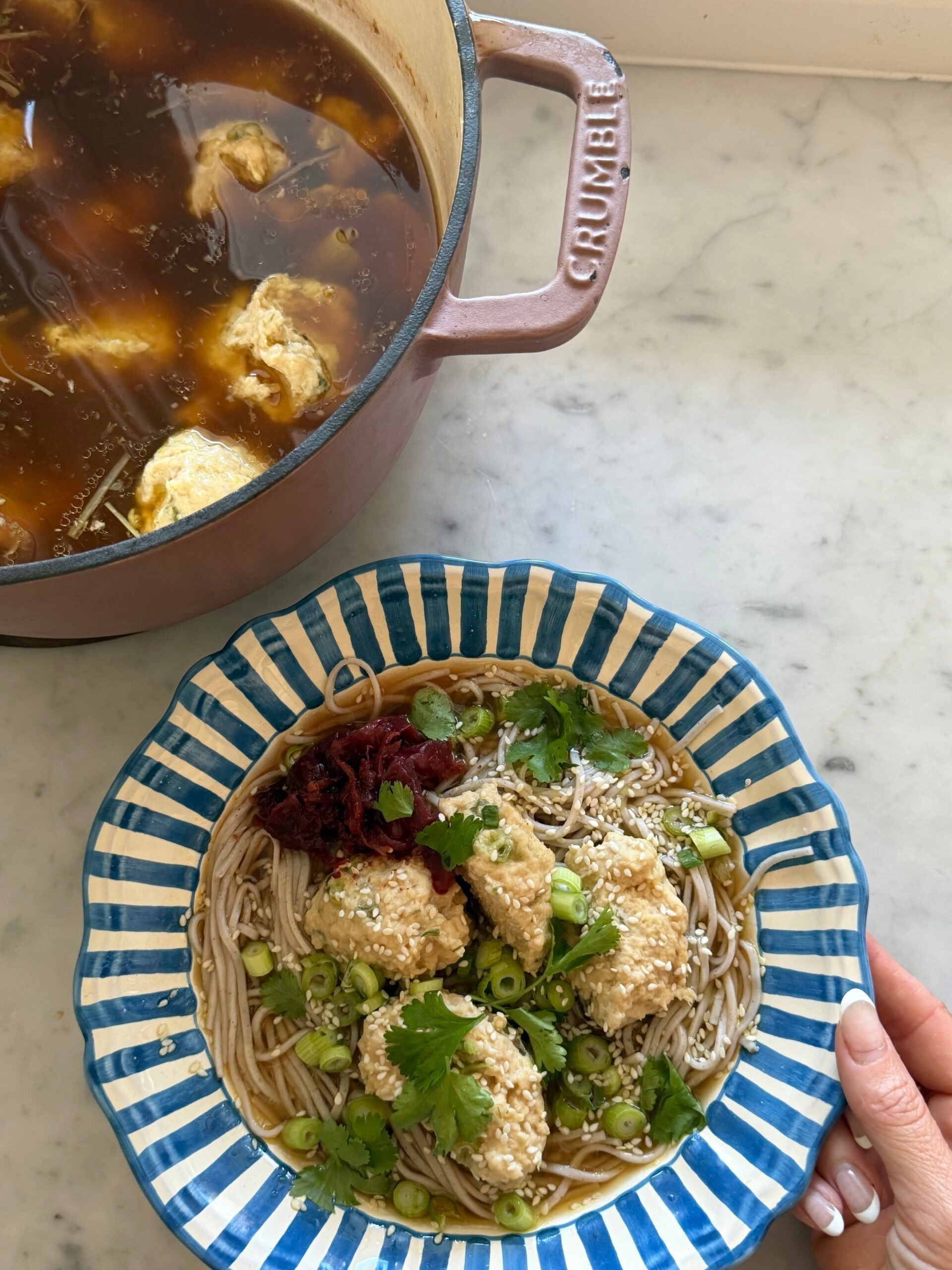 Chicken Meatballs in a Gingery Broth