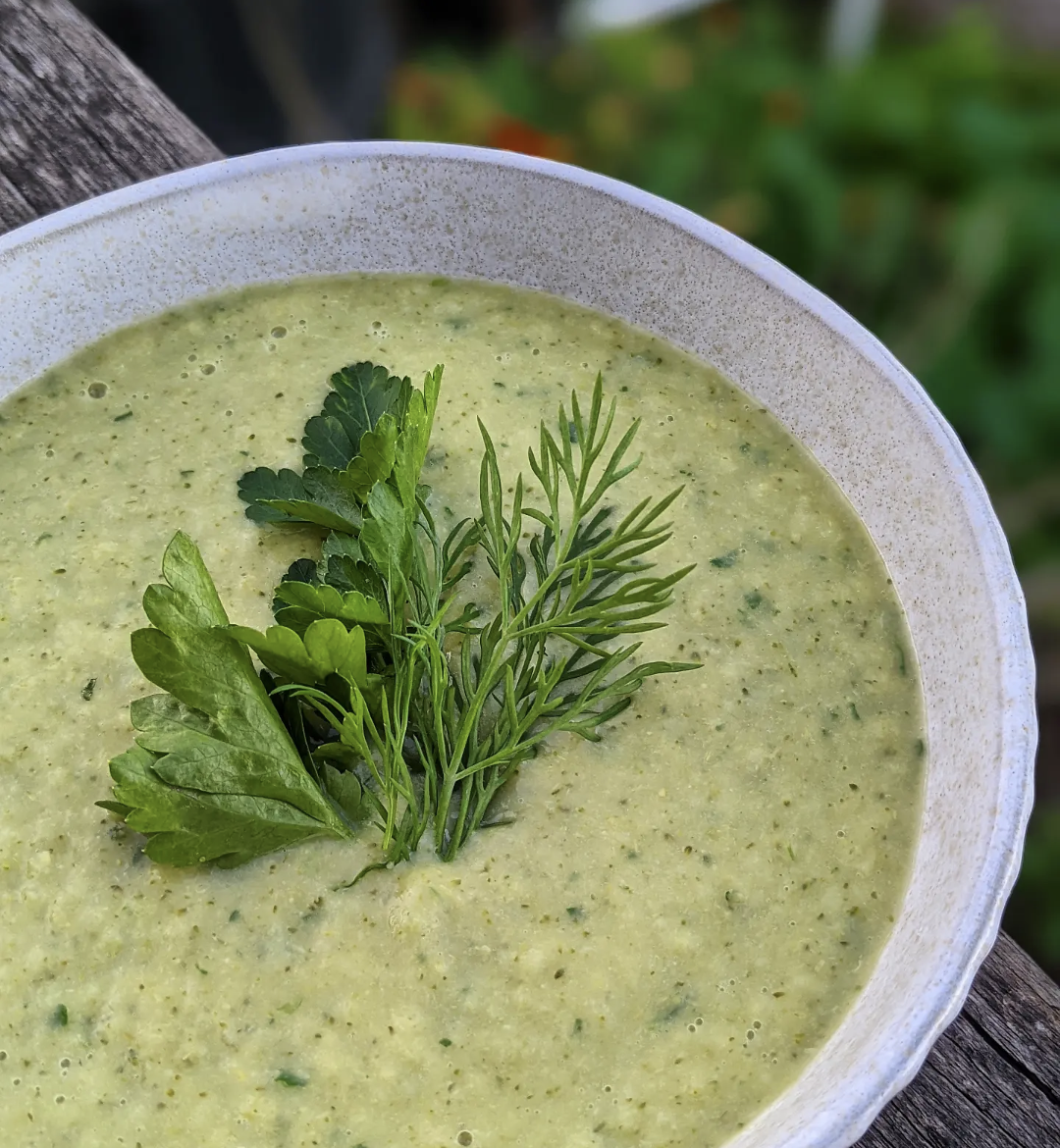 Broccoli, Jerusalem artichoke and Pea soup/puree