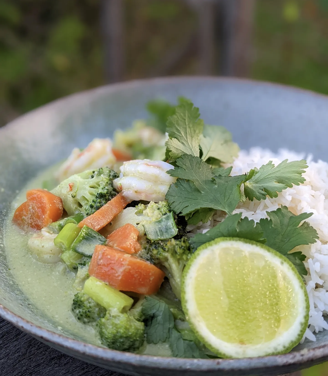 Prawn green curry