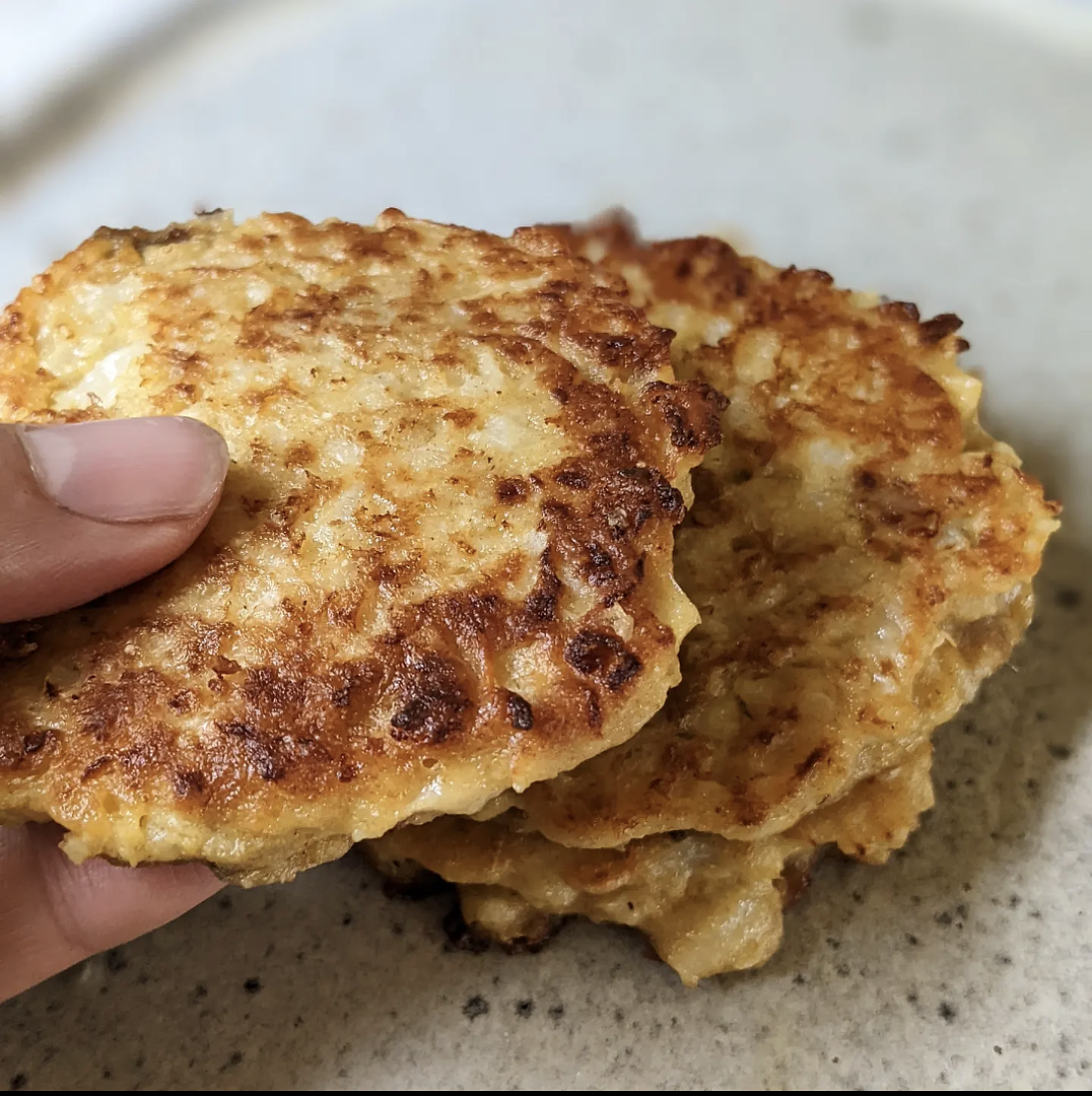 Cheesy Cauliflower & Anchovy Fritters