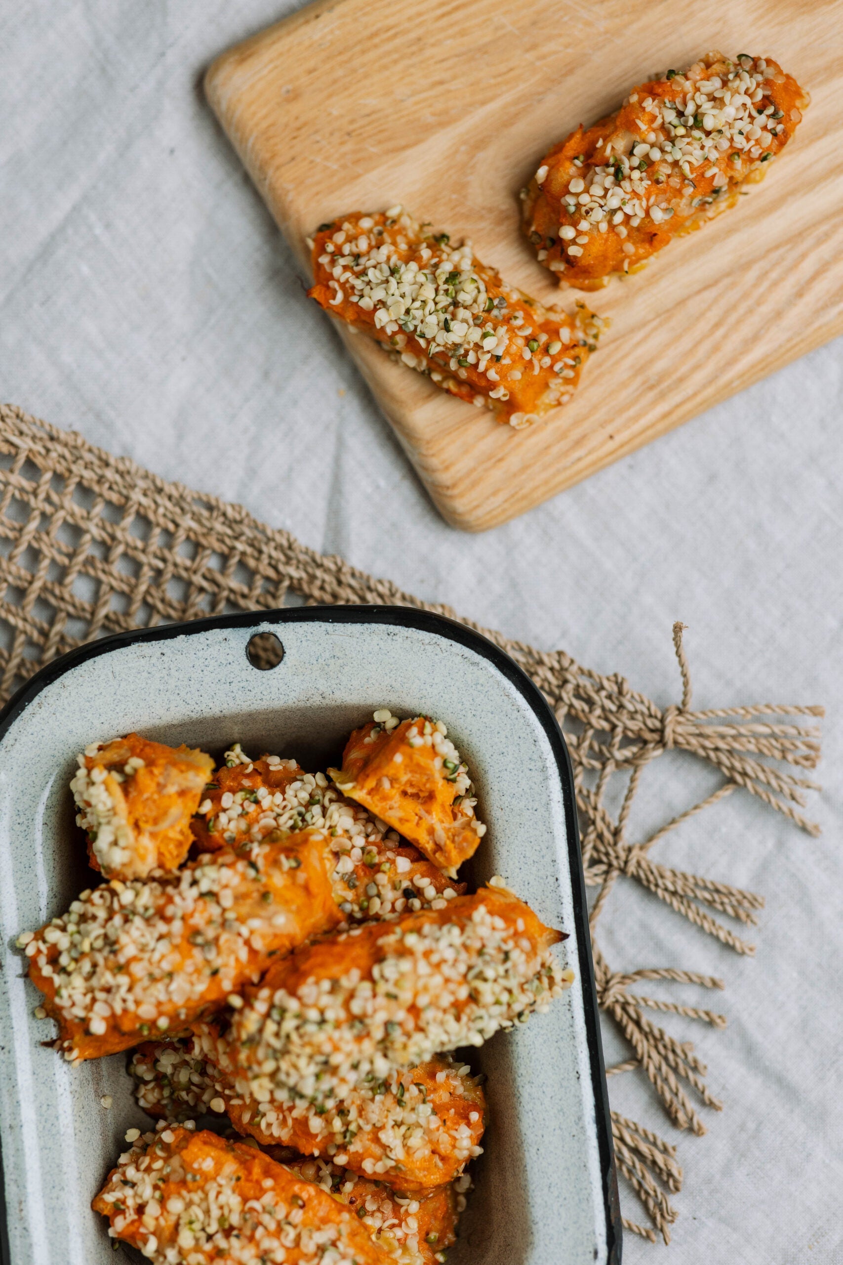 salmon &amp; sweet potato tots