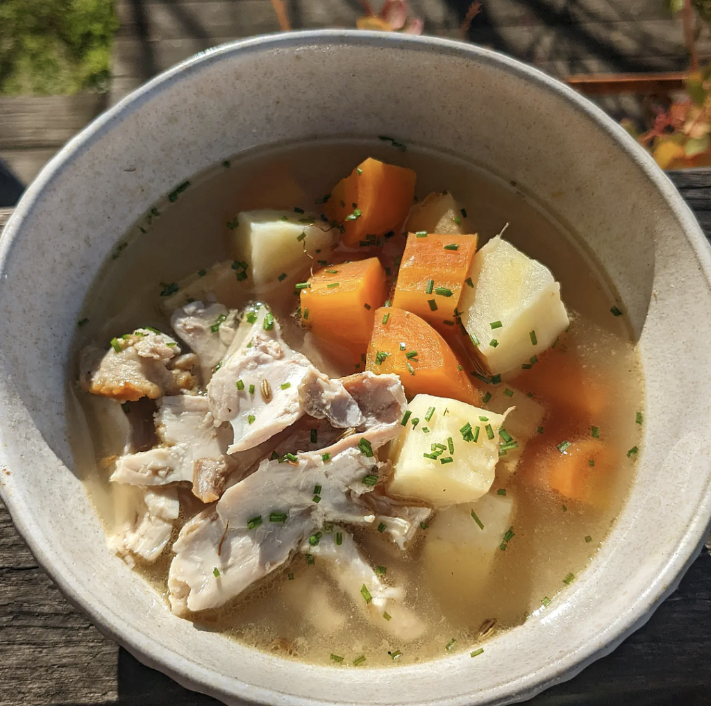 Ginger and Fennel Chicken Soup Boob to Food